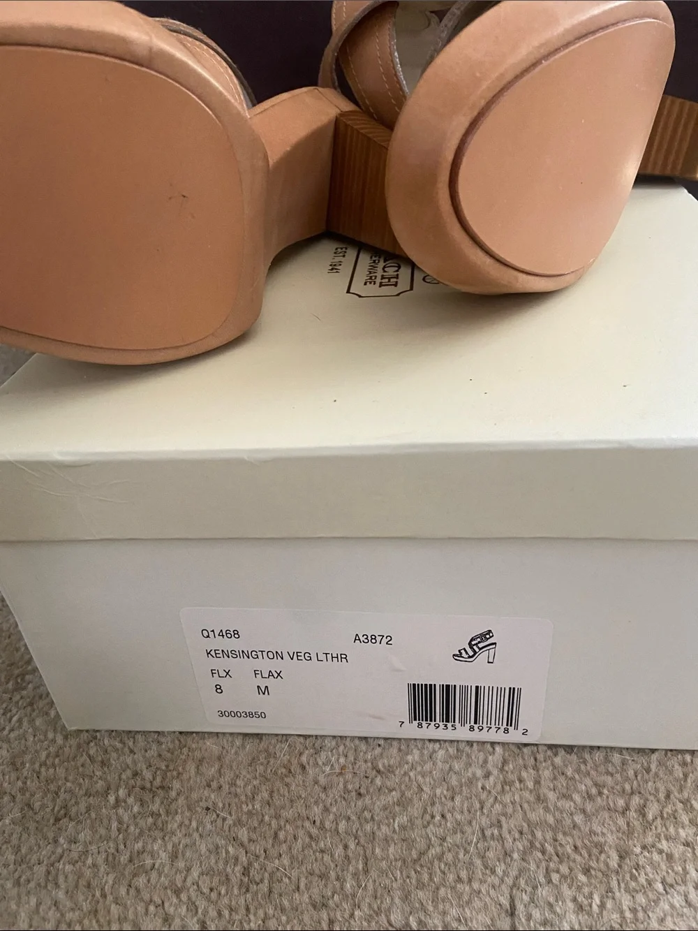 Coach Tan Leather Cross-Strap Ankle Buckle sandals